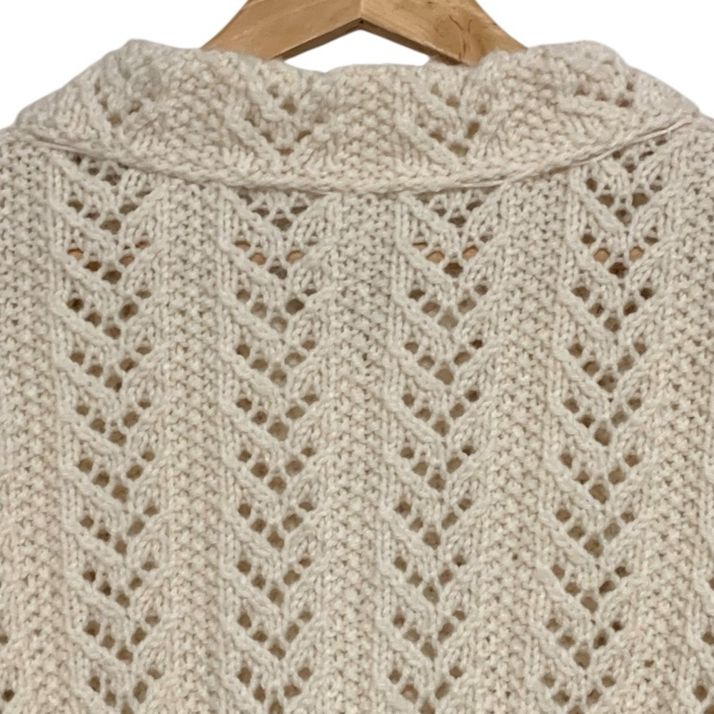 Hand Crochet Collared Button Front Cardigan - Picture 9 of 13